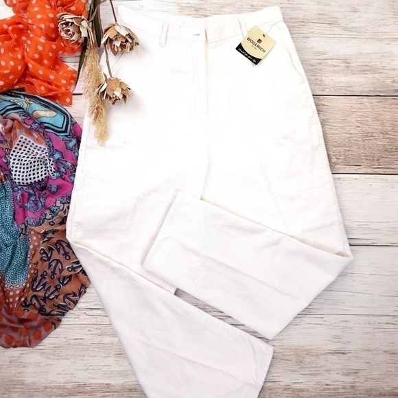 🔴 New Woolrich Cream Corduroy Pants Sz 14 - Picture 1 of 10
